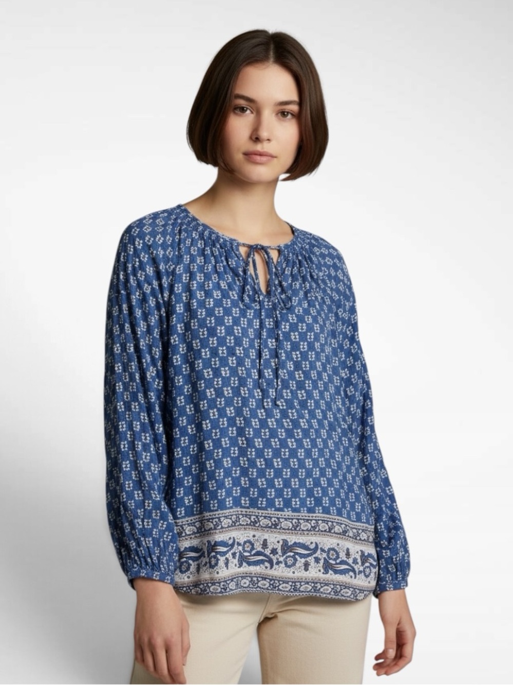 Beach Lunch Lounge Louisa Athens Long-Sleeve Peasant Blouse